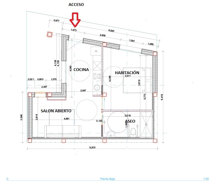 Plano planta tipo apartamento turístico
